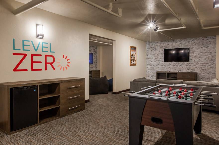 Level Zero game room at Yellowstone Park Hotel