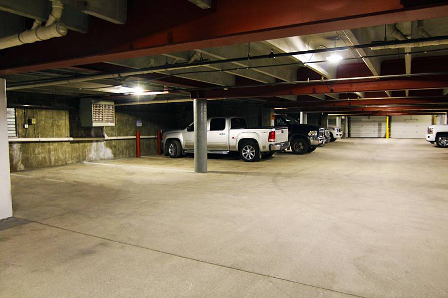 Heated underground parking at Gray Wolf Inn and Suites