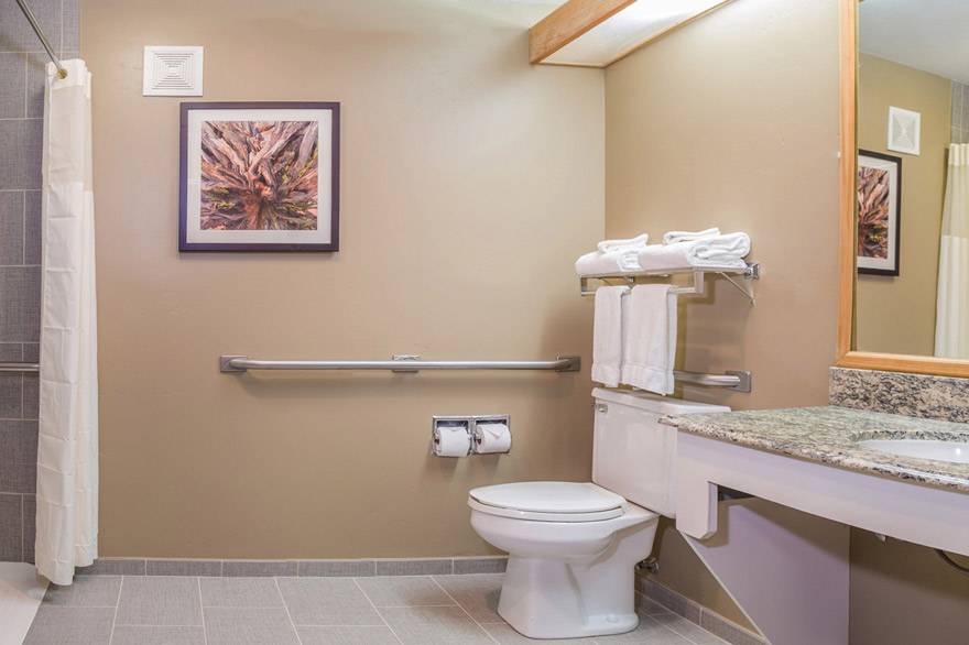 Gray Wolf Inn and Suites ADA accessible bathroom