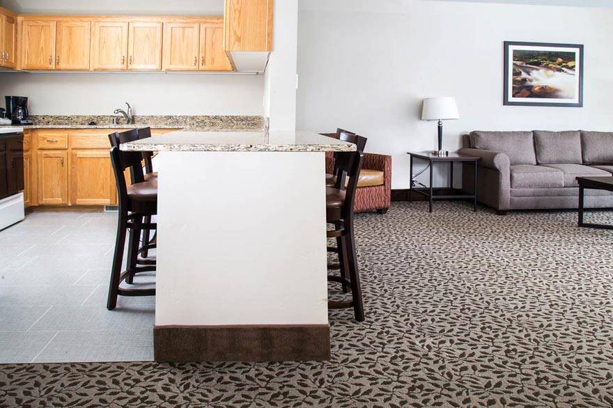 Enjoy spacious luxury in a Gray Wolf Inn and Suites family suite