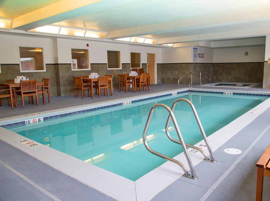 Indoor heated pool at Gray Wolf Inn and Suites