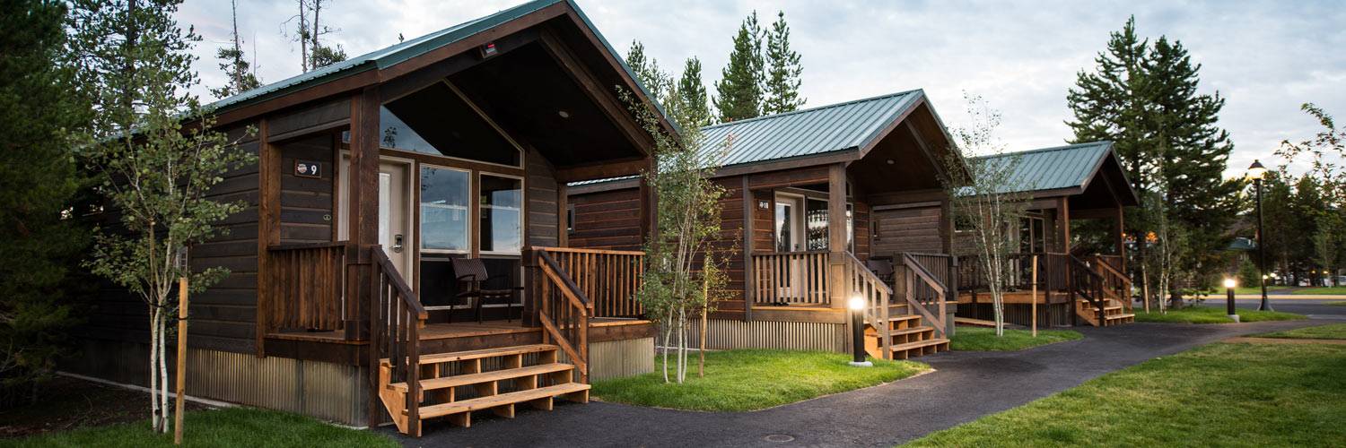 Explorer Cabins at Yellowstone during summer