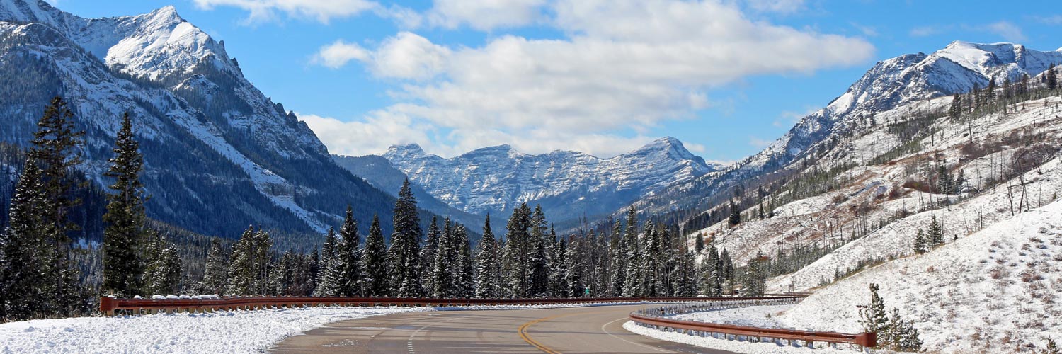 Scenic drives through Yellowstone National Park in winter