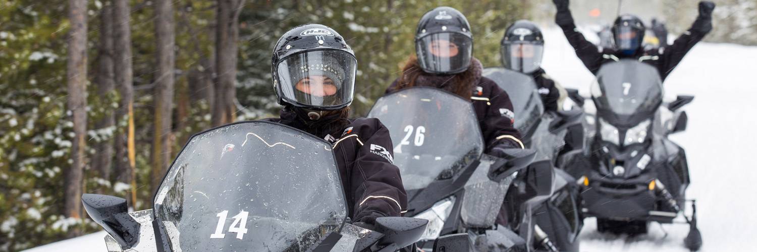 Snowmobiling trips through Yellowstone National Park