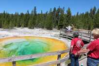 Yellowstone Vacations employees at Morning Glory Pool