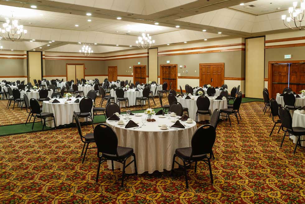 Large banquet room inside the Holiday Inn West Yellowstone