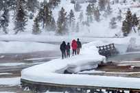 Yellowstone's geyser basins may be crowded during the summer, but in winter you'll have them all to yourself!