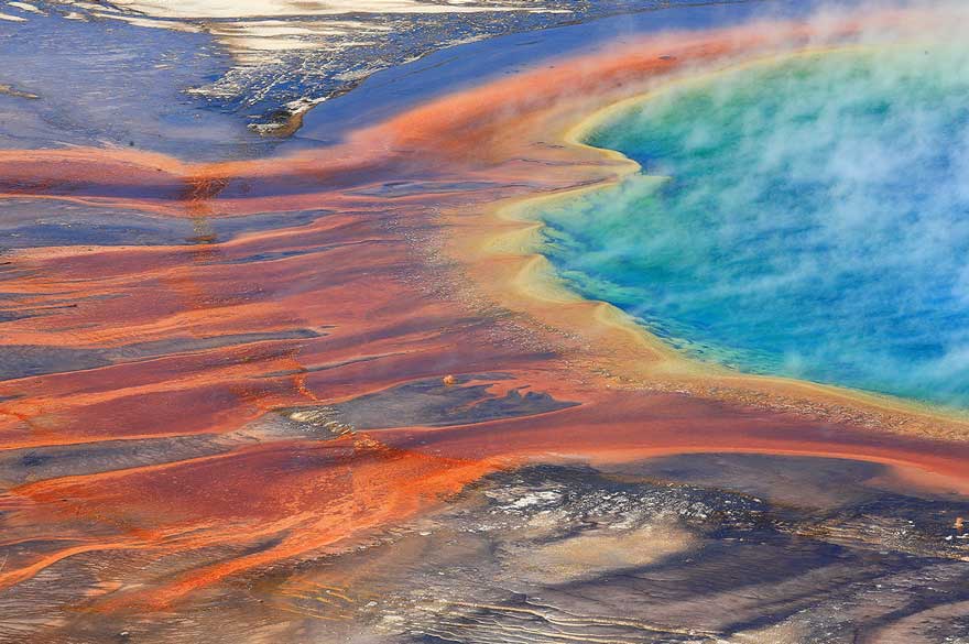 Grand Prismatic Hot Springs from above